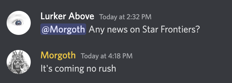 JustinHardwire's tweet photo. stop asking us when Star Fronters is coming, we'll get around too it whenevver https://t.co/jFQzP7pOEb