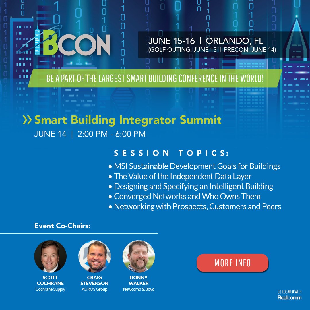 AUROS Group is a proud supporter of the largest smart building conference in the world, IBcon 2022 SBIS.  I hope you can join us in June in Orlando, FL.  #IBcon2022 #Realcomm2022
