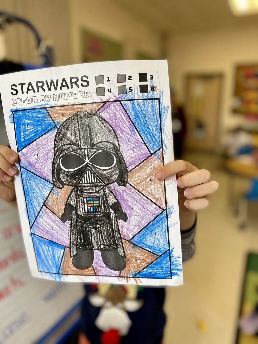 courtneywassell's tweet photo. May the 4th be with you ⭐️ #MayThe4thBeWithYou #StarWarsDay #colourbynumber #kindergarten #scdsb https://t.co/VZEyHVT1Ka