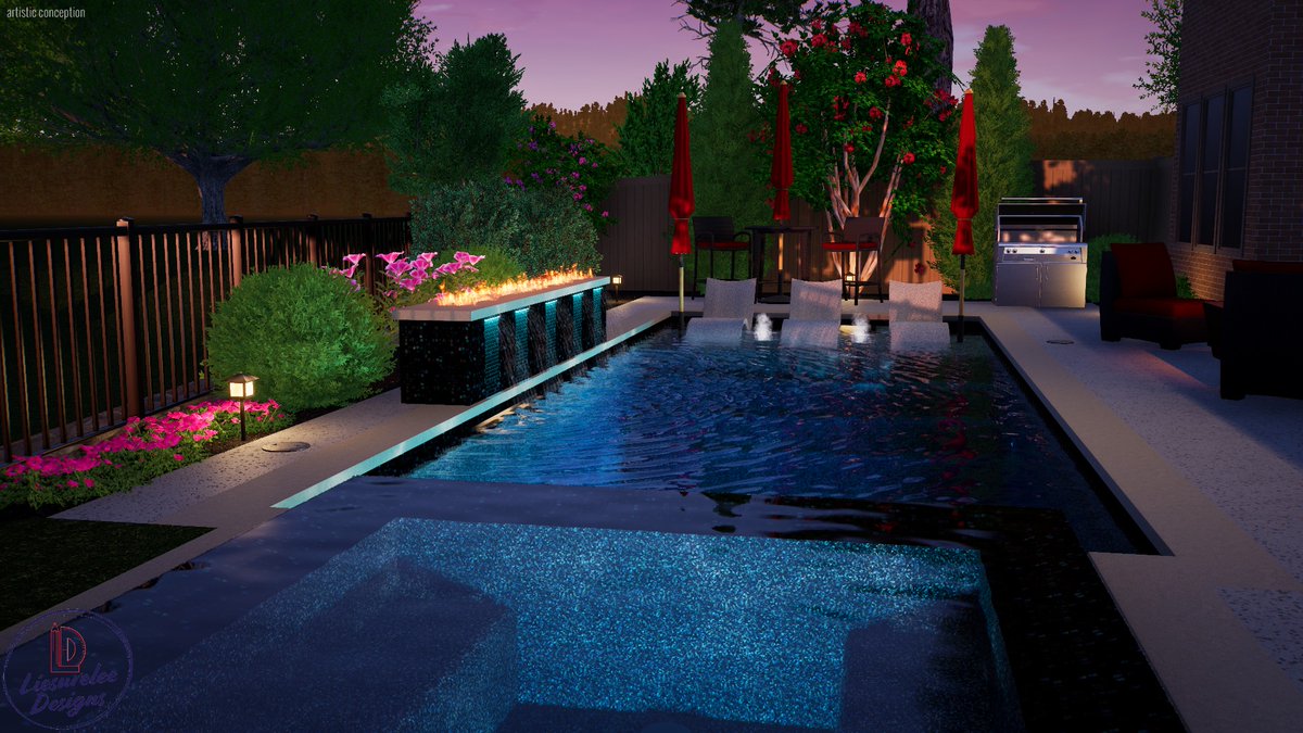 Liesureleedesns's tweet photo. Ck out this 12'X34' pool with negative edge spa! Don't forget we can design one for you too! #3drender #3drendering #structurestudios #pool #pooldesign #poolplans #swimmingpool #pentair #pebbletec #ledgelounger
https://t.co/GMC6Nk7Nwh https://t.co/21BkO3aY1l