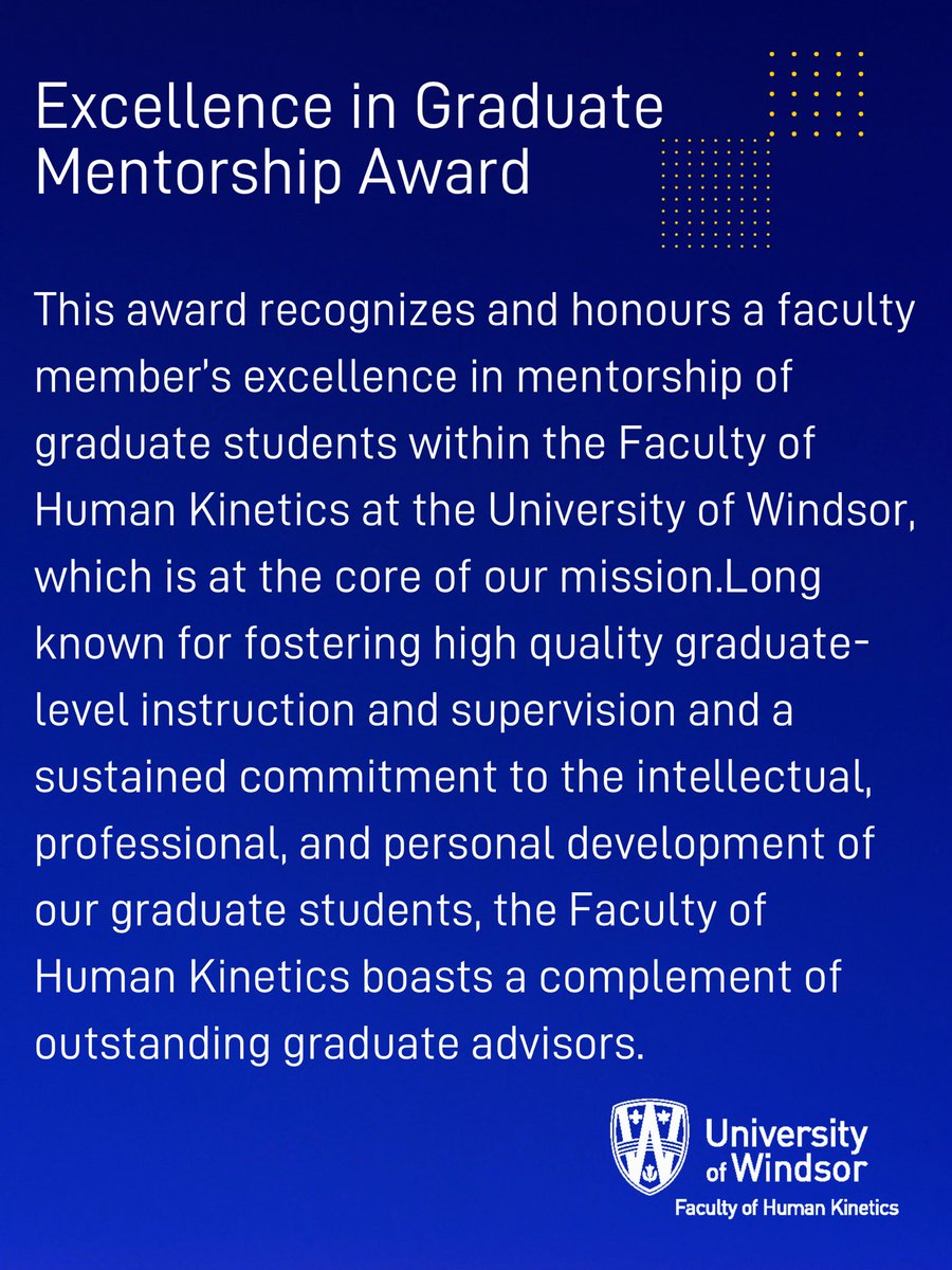 uwinkinesiology's tweet photo. HK current students and alumni!
It is time for nominations for Faculty of Human Kinetic Awards! We encourage you to make a nomination for a faculty member you believe deserves it! You will find the email with all of the nomination information!
#hkfam #uwinkin https://t.co/xLUHCfwiuk