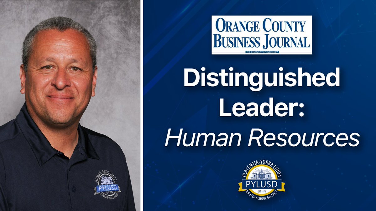 #PYLUSD Assistant Superintendent Rick Lopez has been named one of this year’s top human resources executives by the Orange County Business Journal for successfully navigating new challenges as a result of the COVID-19 pandemic.

Read the full story at: goodnews.pylusd.org/?p=21485.