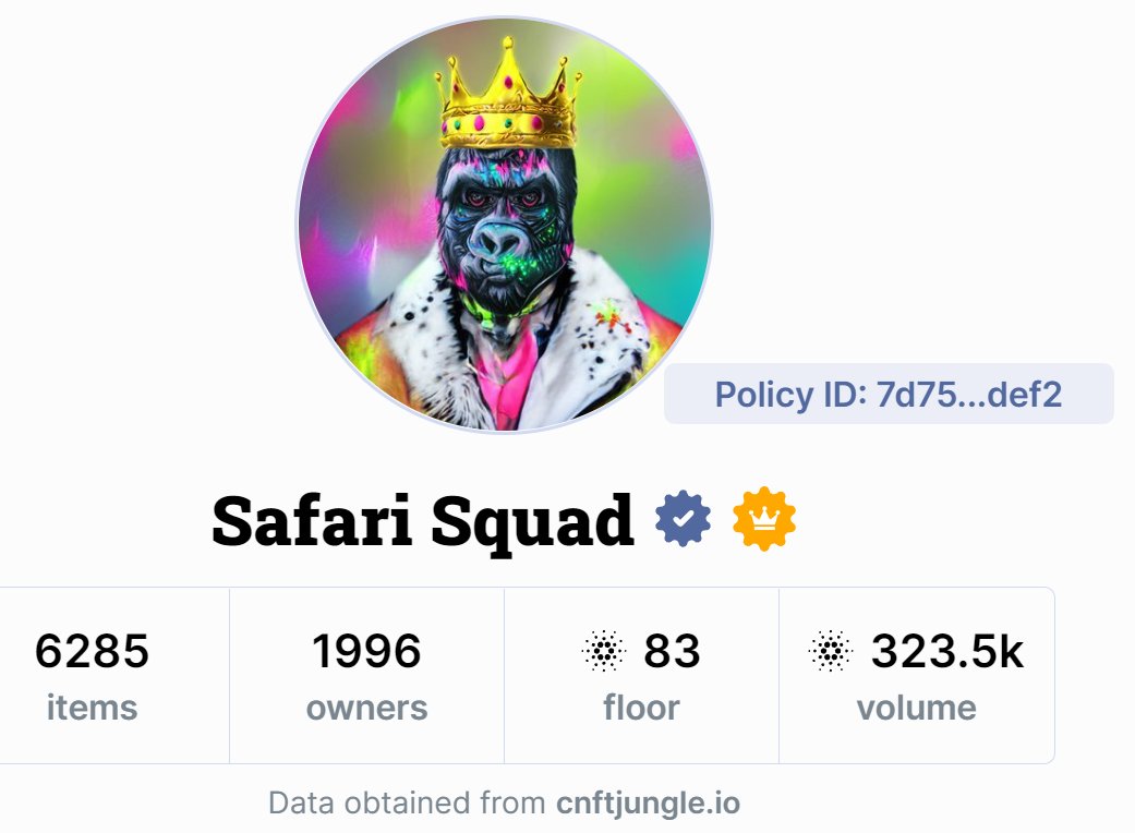 THE SQUAD HAS LANDED ON THE #CNFT BLOCKCHAIN🔥! 
First 24 hours? 300K+ volume✅

Let us see those beautiful PFP's 
We are loving this colorful twitter RN💙
...and this is only the beginning🚀!

#CNFTCommunity #Cardano #CNFTs #CNFTdrop  #NFTCommunity #CNFTCollection #NFTs