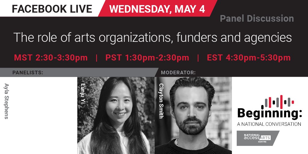AccessArtsCA's tweet photo. Join the conversation - Arts Organizations / Funders - via Facebook Live in 1 hour. Click this link to be taken to the live stream: https://t.co/RUtUyycUlb
Visit our website to view the live stream schedule https://t.co/QbRzFpZJ7v
#Beginning2022 https://t.co/wbTP1CoZDm