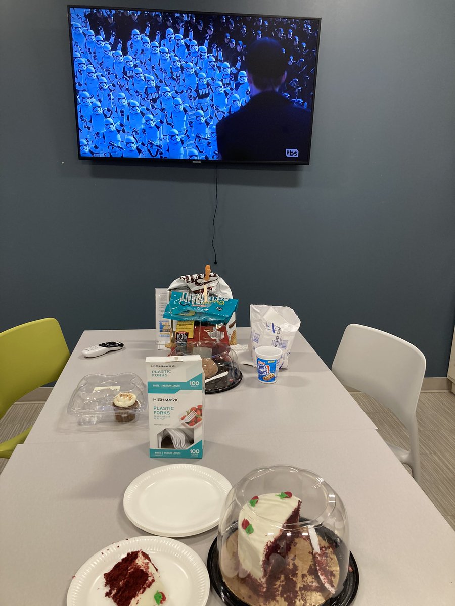 // Nothin’ like watching Star Wars at work. #HappyStarWarsDay!!