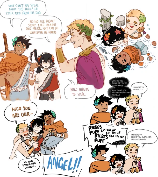 [percy jackson] three godlings and zero braincells 