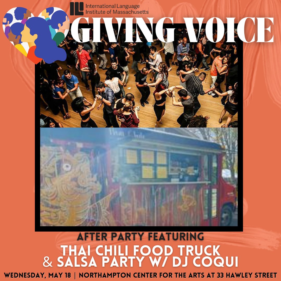 ILIofMass's tweet photo. Giving Voice is two weeks away! We have great programming planned for you- PLUS a killer after party featuring Thai Chili Food Truck + a salsa dance party! Admission is free with registration - Register today here: https://t.co/TXbQIfOWPw. https://t.co/fIDrN5KA8O