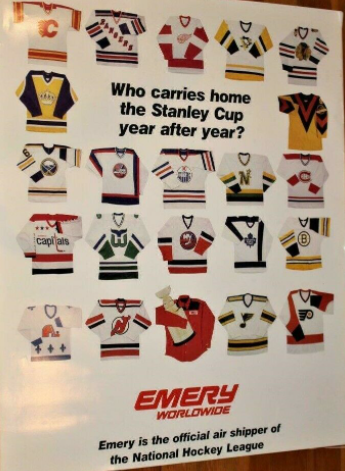 hockey_vintage's tweet photo. #WaybackWedneday Emery Worldwide NHL Poster (1982) https://t.co/K92Tkj0dBb