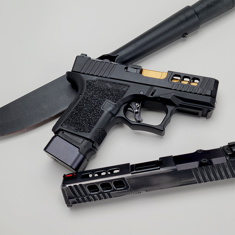 80PBuilder's tweet photo. What do you know about my "Naginta?" Thanks Taco... #TheLeague #BigBlackNaginta #Naginata #Elite #glock #glock26 #80pbuilder #polymer80 https://t.co/1zWrlAzKlh