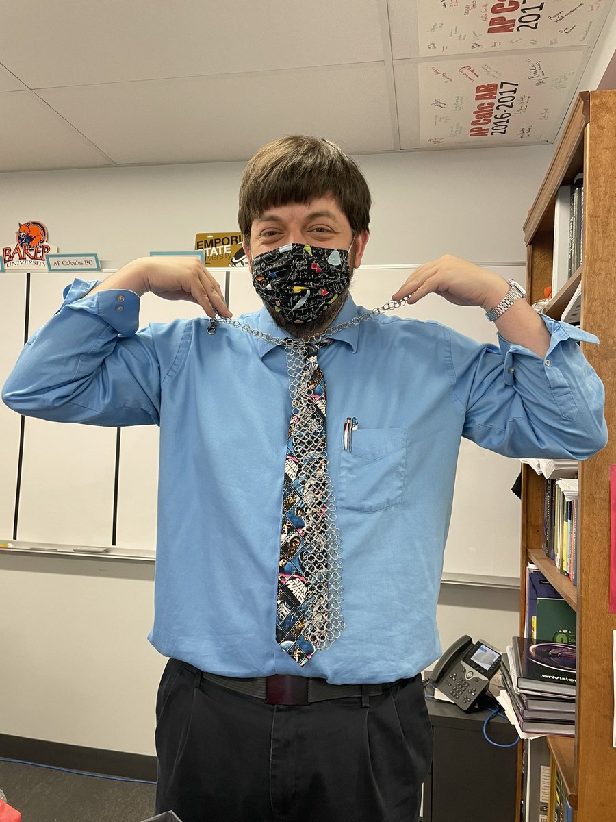 c_dontcare's tweet photo. Is this thing on?

Been a little busy in class recently preparing for our AP exams, but there’s no better time to get back in the swing of posting daily!

Today Mr. Ellis received a gift- A chain mail tie. Courtesy of Scholars Bowl kids!

No quote today, I’m failing, so sorry https://t.co/aX7ij5SVej