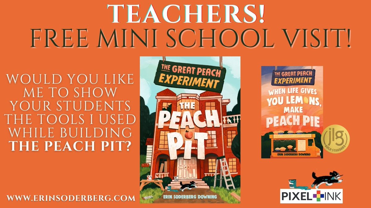 TEACHERS! Would you like me to show your students the tools I used while writing THE PEACH PIT? For #TeacherAppreciationWeek, I'd love to send you a 20-minute mini school visit video that you can watch whenever it works for your class! Fill out info here: forms.gle/BQnpAUTKZKwF2v…