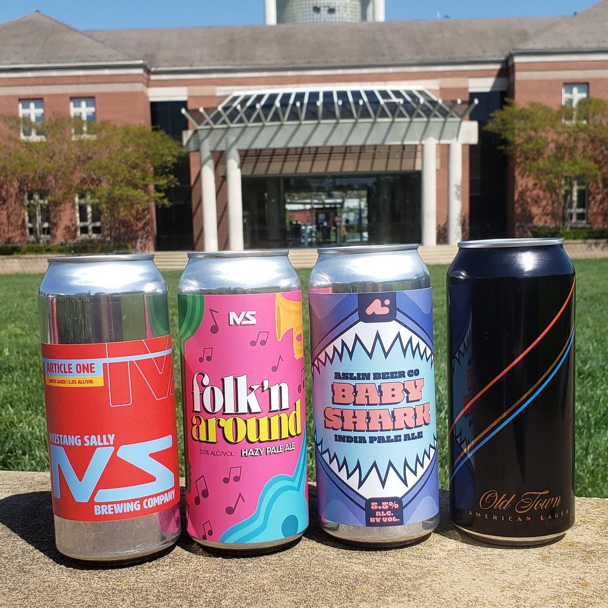 We're so excited to continue to bring you #localbrews from <a href="/Aslin_BeerCo/">Aslin Beer</a> &amp; <a href="/msbrewing/">Mustang Sally Brewing Co.</a> this year at Friday Night Live!

Our May lineup of draft beers is here (left to right):
MSB Article One Amber
MSB Folk'n Around Hazy Pale Ale
Aslin Baby Shark India Pale Ale
Aslin Old Town Lager