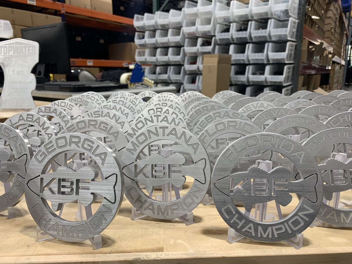 DukeWeskamp's tweet image. Some serious hardware heading out of the shop lately. We’re not just the bump board guys any more. We build all sorts of custom awards and trophies as well. @KetchProducts 
#serioushardware #KBF #KPR #HKB #GRBY #AmericanMade