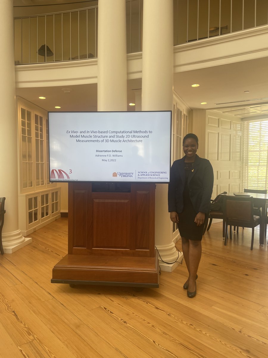 UvaM3Lab's tweet photo. M3 lab member @AdrienneWilli became Dr. Adrienne Williams on Monday when she defended her innovative PhD dissertation research that 'probed' the 3D architecture of the medial gastrocnemius muscle from an entirely new 'angle'!  Congratulations, Adrienne!!! @UVABME #muscleiscool https://t.co/TnTlz3M5Bf