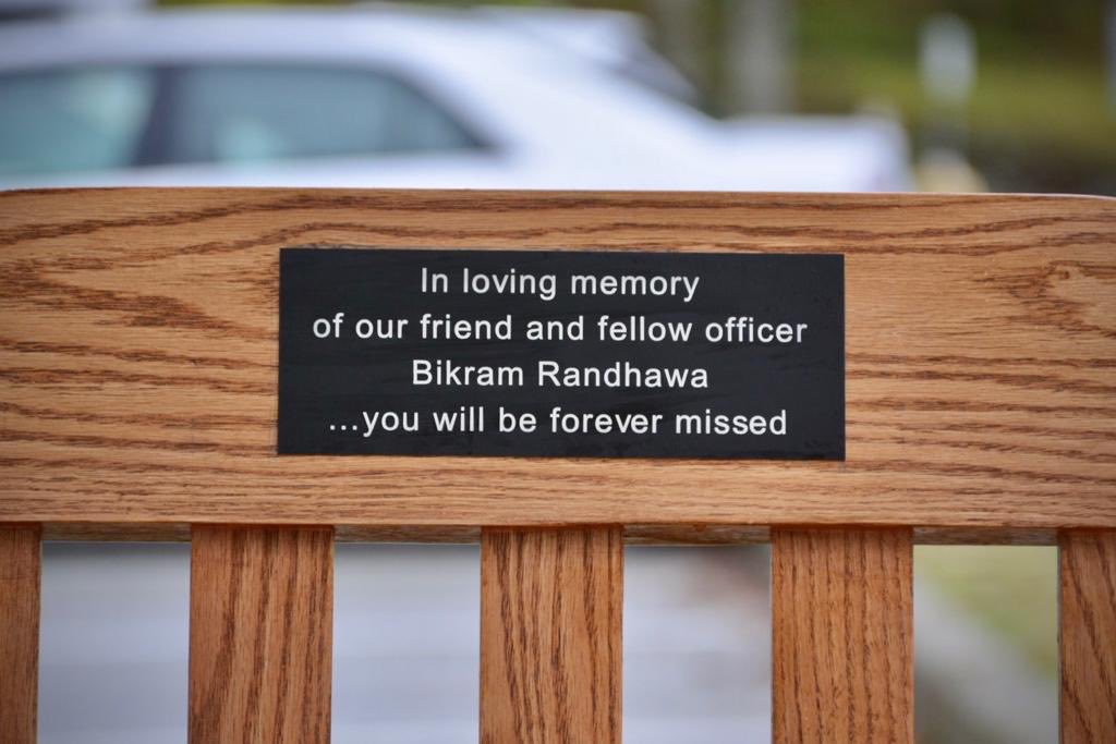 PrabhjotKahlon's tweet photo. Fellow officers of late Bikram Randhawa set up a memorial in the remembrance of hardworking coworker at Correction centre.           Police confirmed that murder of an off-duty Corrections officer a year ago was a case of mistaken identity linked to the gang conflict. ⁦⁦⁦ https://t.co/KLwPyZvWZA