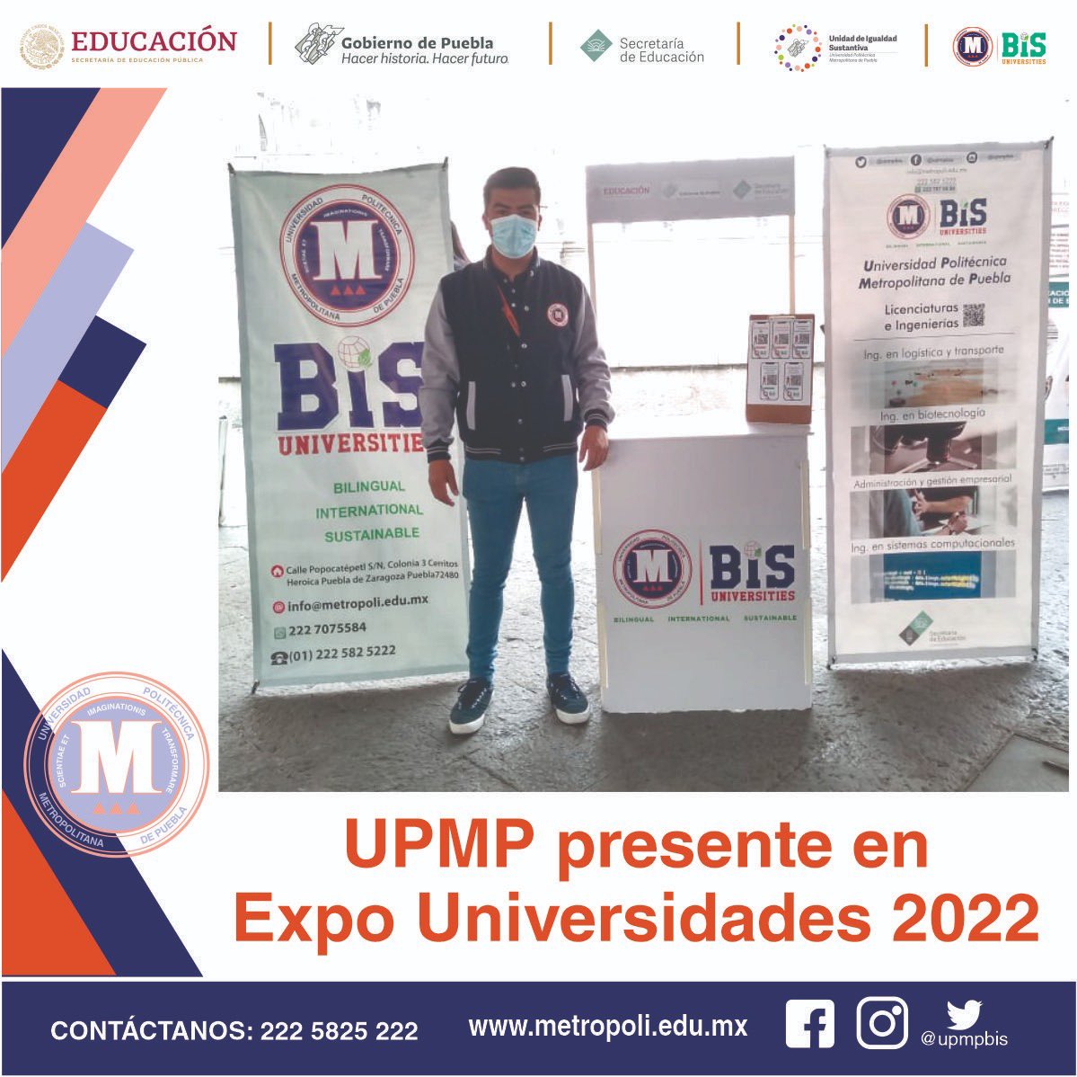 upmpbis's tweet photo. La #UPMP presente en la Expo Universidades 2022. El evento que busca promover la oferta académica en beneficio de los universitarios, dentro del cual participaron más de 50 instituciones.
#QuieroSerUPMP #ModeloBIS #Promoción https://t.co/4uTg8VD8Jx