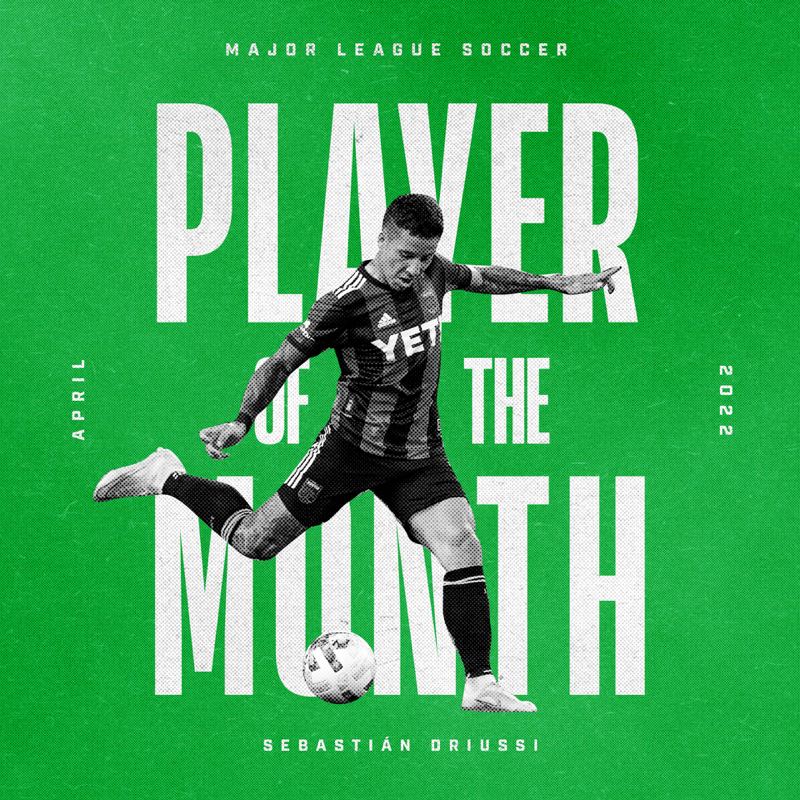 AustinFC's tweet photo. Todo un CRACK! 💥

@SebadriussiOk is the @MLS Player of the Month!