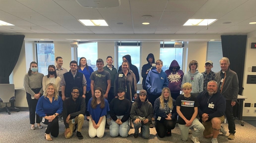 JARhodeIsland's tweet photo. Thank you to the amazing @textron for hosting students from Chariho Alternative Learning Academy for a #JAJobShadow. Students visited their world headquarters in Providence to learn about the company and hear different employees' college and career paths. #workreadiness https://t.co/yU5kIra5db