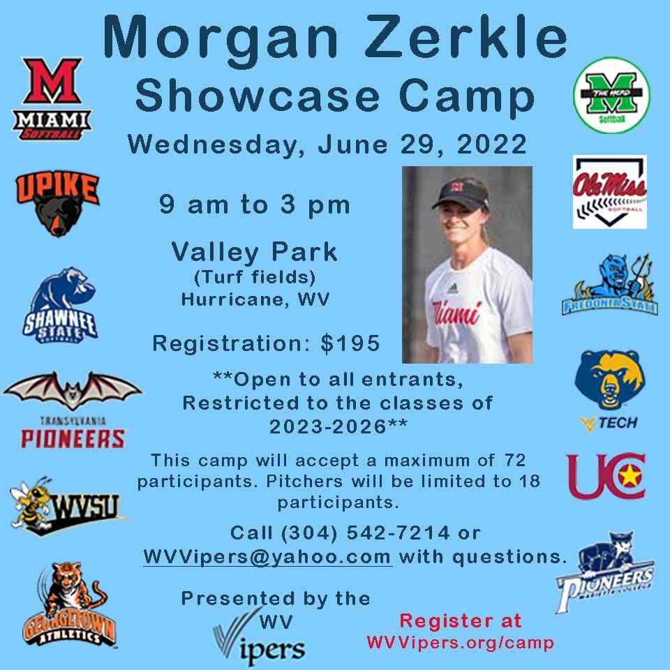 Great opportunity to showcase your skills in front of 12 college coaches from D1, D2, D3 &amp; NAIA schools plus learn some new skills.  Camp will take a maximum of 72 participants (18 max with pitchers) for a 6:1 (participants to coaches) ratio.  Register on the website.
