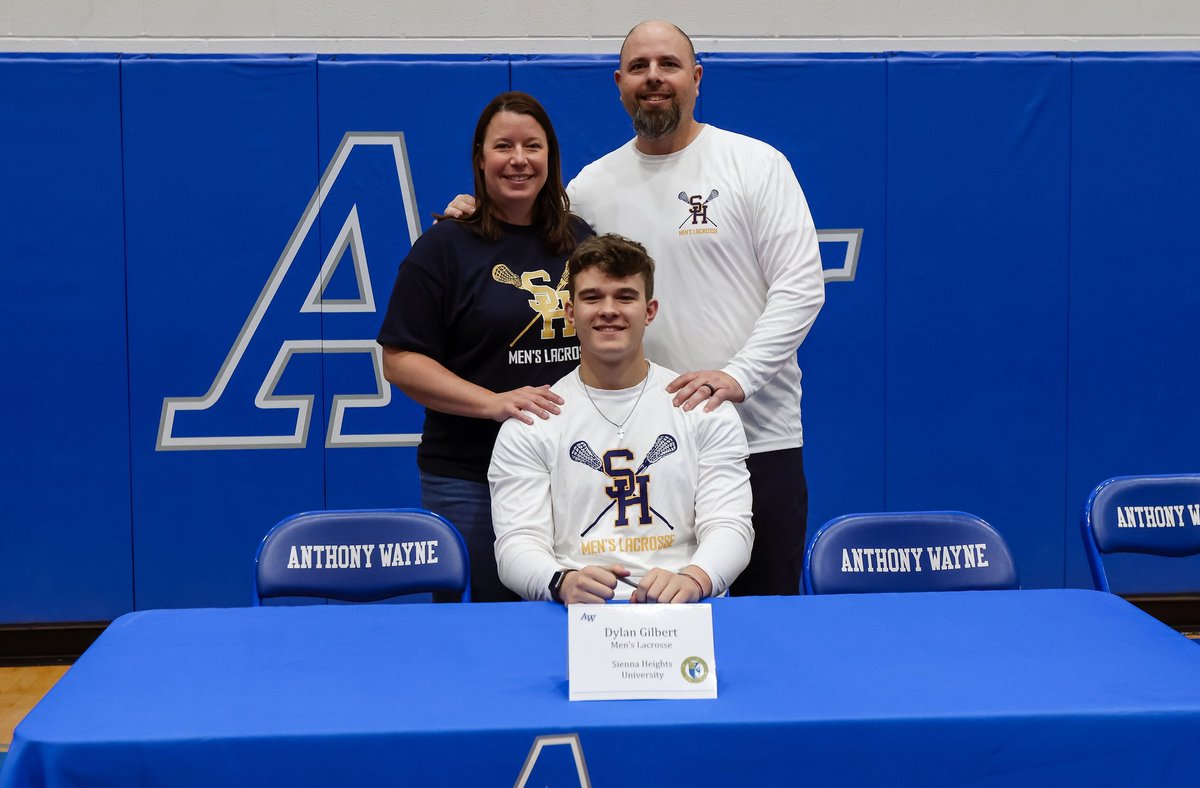 AnthonyWayneLax's tweet photo. Congrats to Defenseman Dylan Gilbert on officially signing to @SienaHeightsLax #AboveTheLine https://t.co/9oKV3HvOVF