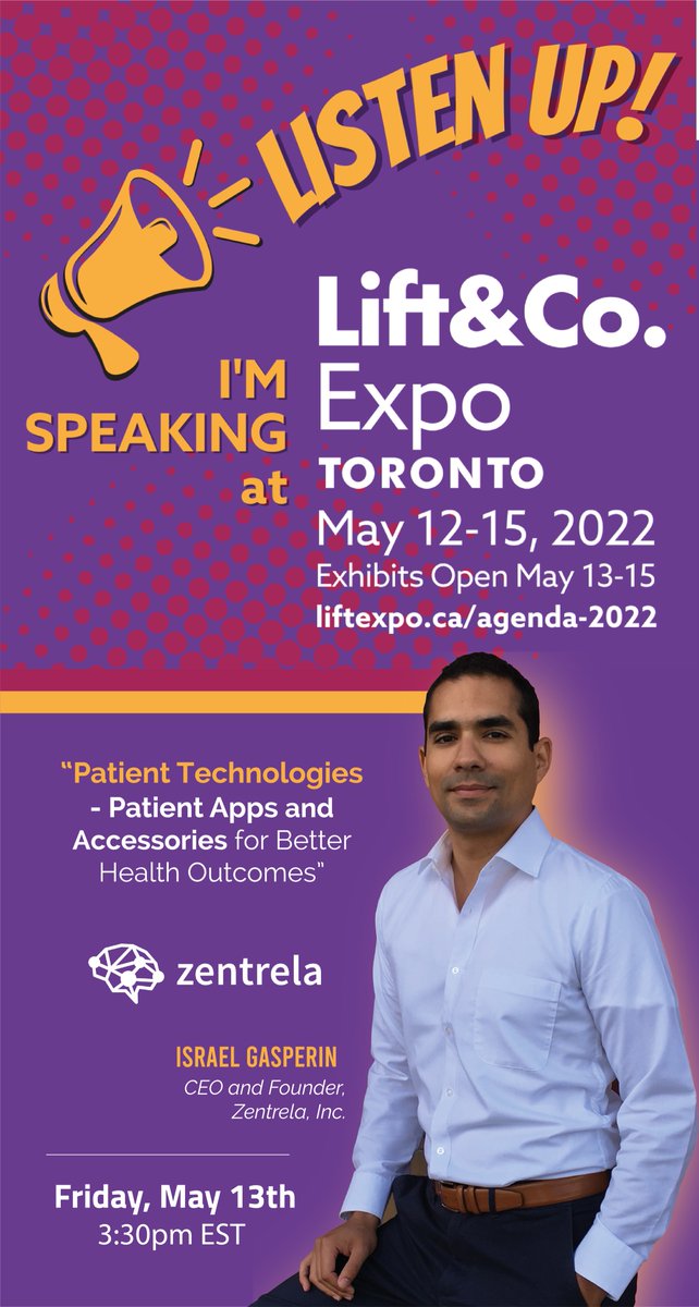 ZentrelaInc's tweet photo. Looking forward to the @liftandco Expo next week! @ZentrelaInc  Founder and CEO Israel Gasperin has been invited to be a panelist Friday, May 13th at 3:30, come join us! https://t.co/KLqfoTyazf