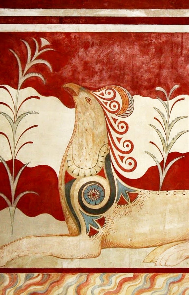 ArysPan's tweet photo. A detail of the Griffin fresco (reproduction) from the "throne room" of Knossos.
1700-1450 BCE, Crete/Greece
#Archaeology #Minoans #BronzeAge #AncientGreece https://t.co/ZwpSHcgE3p