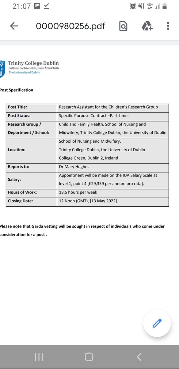 Join our research team on the Scoping Review for a digital ANP service project. Check out the job spec on jobs@tcd.ie Job id 035769 @OrnaFennelly @loretto_grogan @TCD_SNM @johndinsmore @HSE_DA @TempleStreetHos @jobswithCHI @DMHospitalGroup @odwyercharlotte @ImeldaCoyne