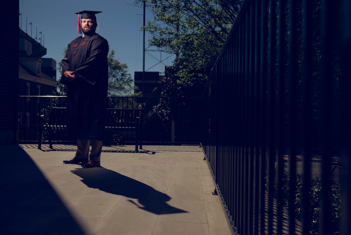 On May 6, <a href="/USArmy/">U.S. Army</a> veteran Seth Warren will cross the stage into the next phase of his path as he graduates with his bachelor’s degree in interior design! 🥳 
From carving a wooden lamp to rendering cutting-edge 3D images, read more of Warren's story → bit.ly/3vukGWS 🎓