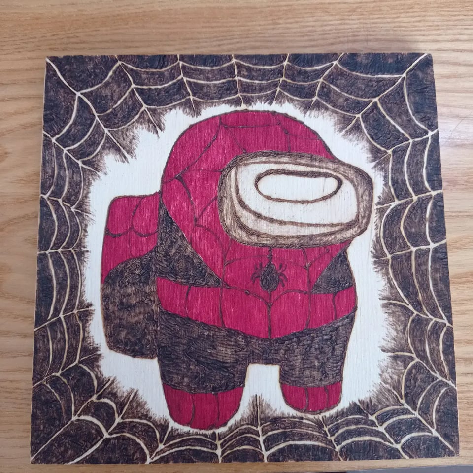 CsillaChannel's tweet photo. #SpiderMan #AmongUs #spider #Marvel #drawings #drawing #drawingonwood #onwood https://t.co/Ka2NvUwFNp