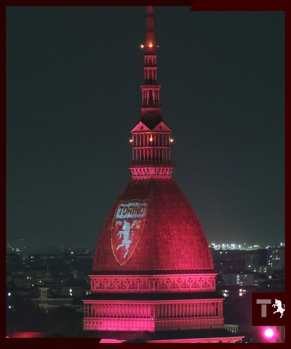 TuttoIlToro's tweet image. Il nostro SIMBOLO.
Il nostro COLORE.
La nostra CITTÀ.

🤎 La Mole Antonelliana illuminata di granata in memoria degli Invincibili. #SFT #FVCG 

#GrandeTorino #4maggio