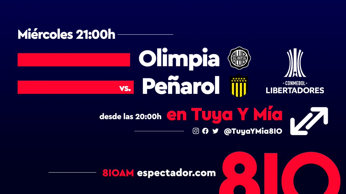 ⚽ Copa Libertadores en 𝗘𝗹 𝗘𝘀𝗽𝗲𝗰𝘁𝗮𝗱𝗼𝗿

📲 espectador.com
📻 810 AM

🔄 @TuyaYMia810