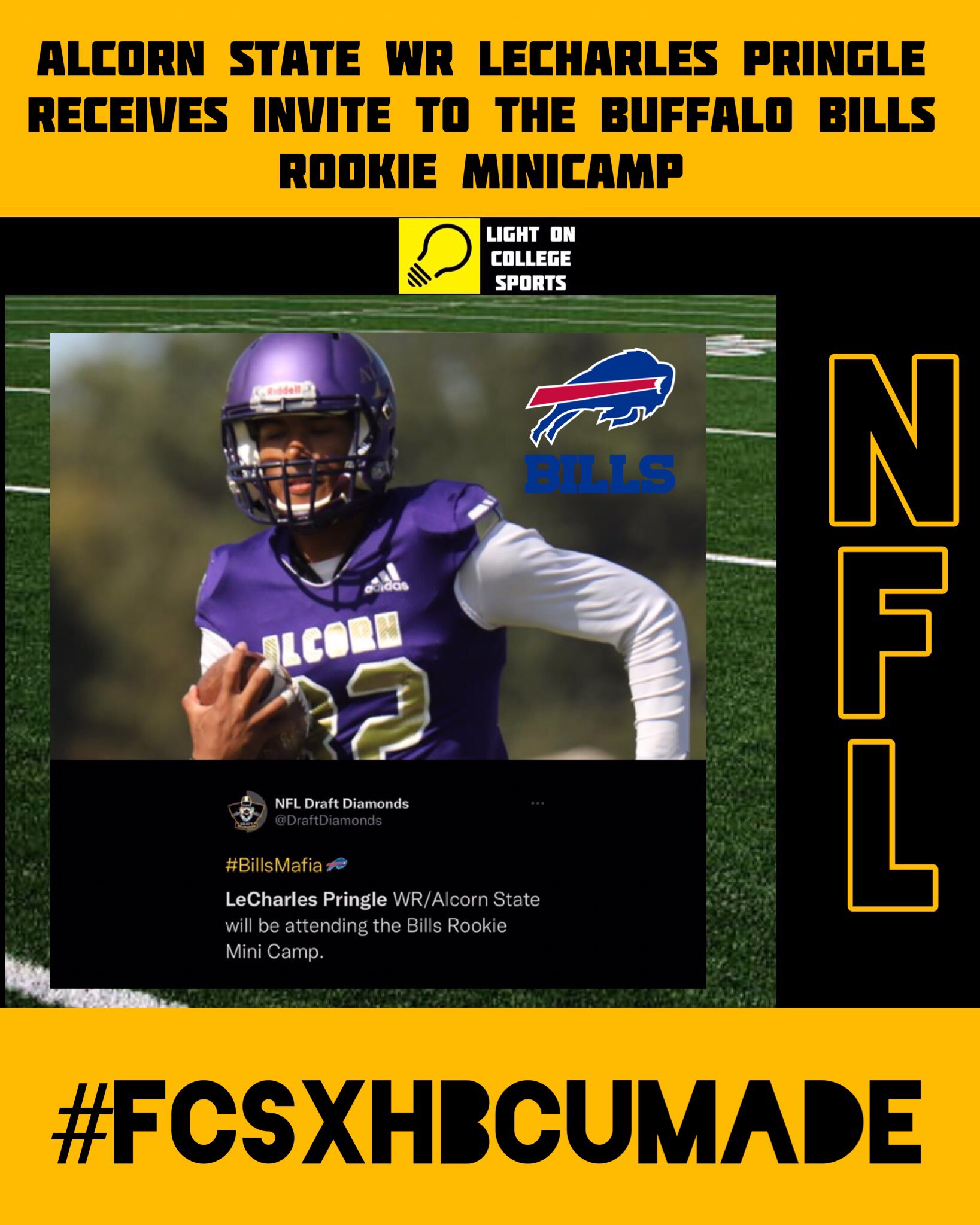 LIGHT ON COLLEGE SPORTS on Twitter "Alcorn State WR LeCharles Pringle