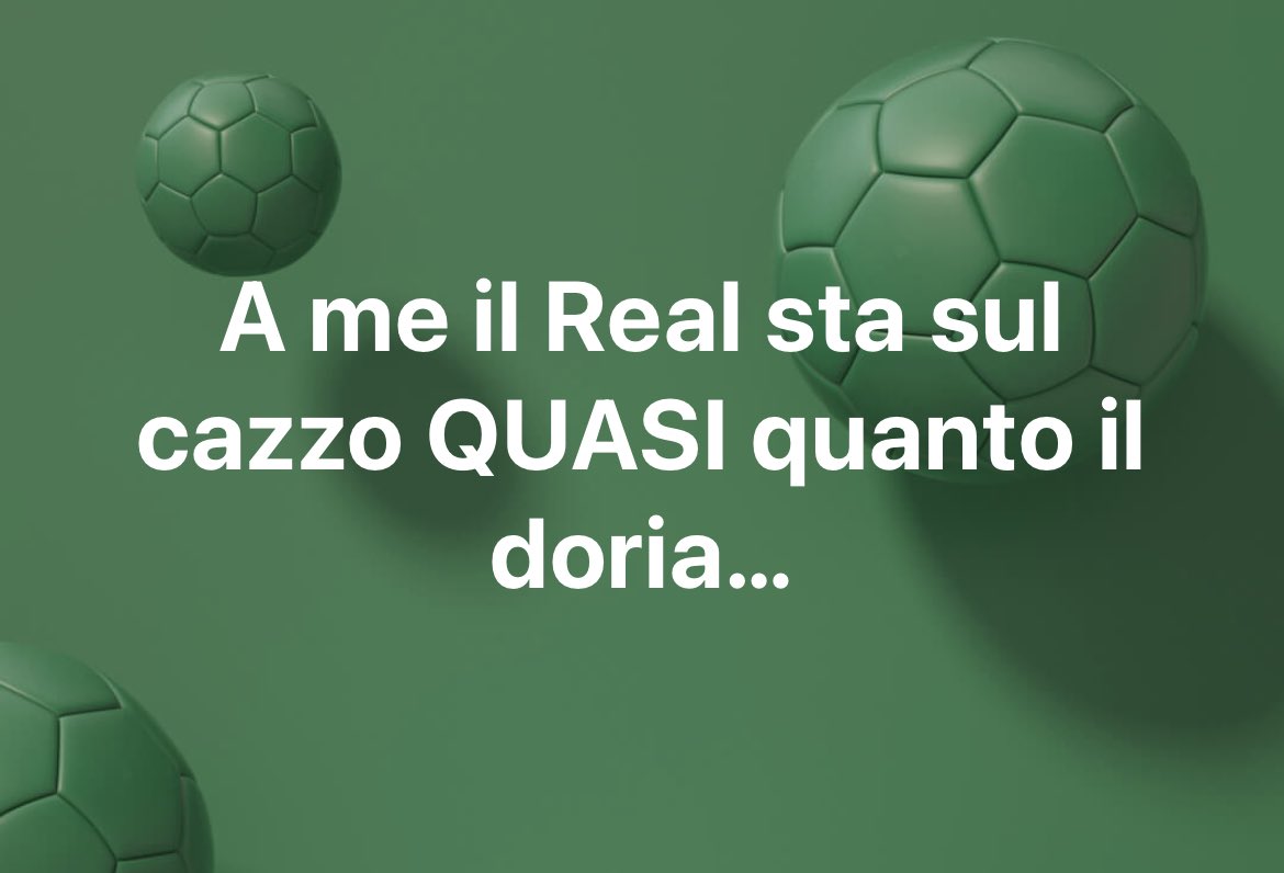 paolopasquale's tweet photo. A me il Real sta sul cazzo QUASI quanto il doria…
#realcity #ucl #rumente #realmerda https://t.co/YhcL3r8Pb9