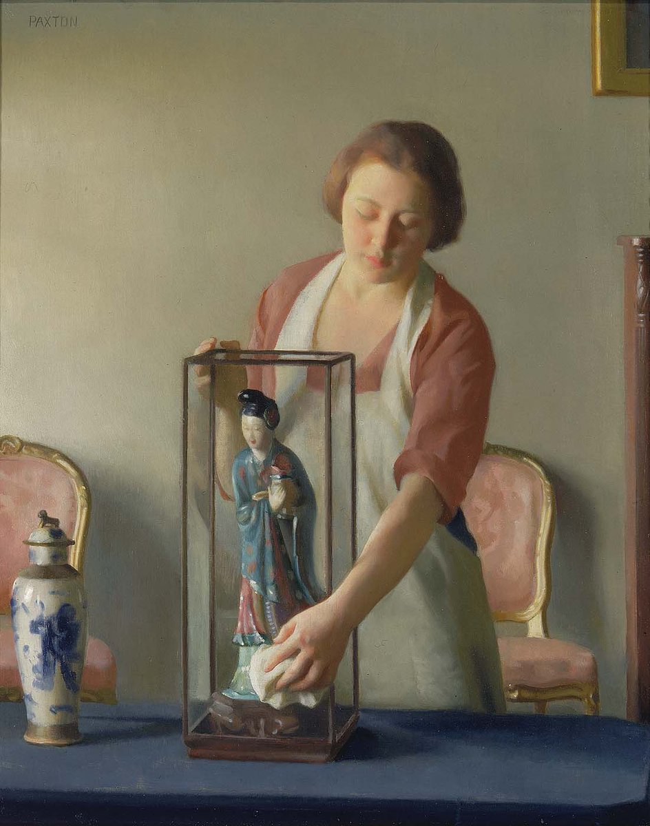 historiayarte_'s tweet photo. “La estatuilla” es una obra del pintor impresionista americano, figura clave de la Escuela de Boston, William McGregor Paxton creada en 1921. https://t.co/kFclzJauLf