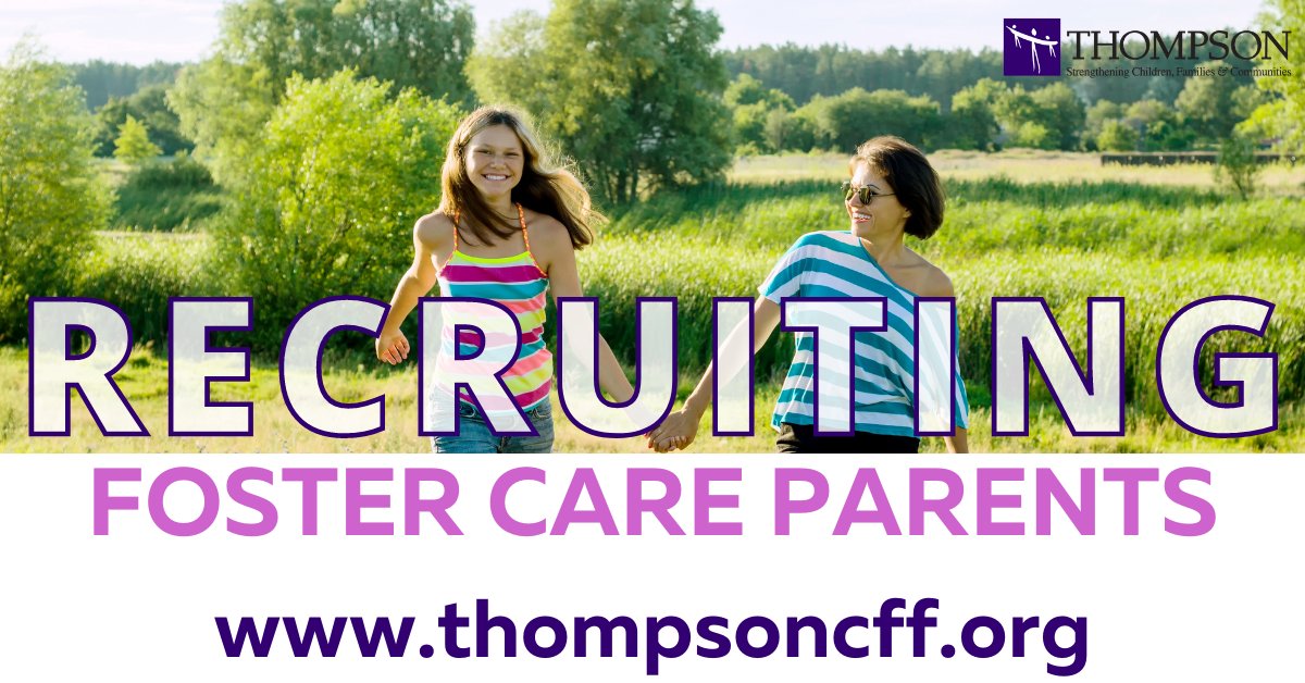 Help keep teens in their #communities - become a Foster Parent

We are recruiting #FosterParents in our #FosteraTeen program in #Hendersonville #Asheville #Boone #Burlington. Find out more at eventbrite.com/d/online/%23tf…, or #apply at thompsoncff.org/fosterateen/
#TFCO #TreatmentFosterCare