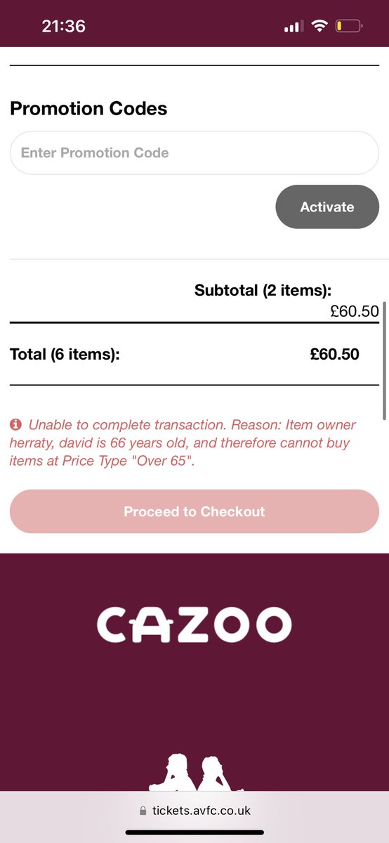 AmberHerraty's tweet photo. @AVFCOfficial My dad is 66… so why can’t I get an over 65 ticket? Make it make sense 🤦🏻‍♀️ https://t.co/dKNCBfmH1y