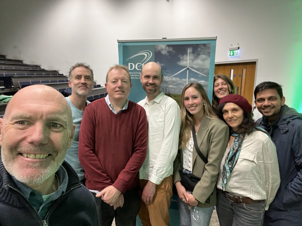 Now what have we forgotten? Our <a href="/DCUClimate/">DCU Institute for Climate & Society</a> team during set-up tonight for our big #climate conference tomorrow, featuring a keynote by <a href="/PresidentIRL/">President of Ireland</a>