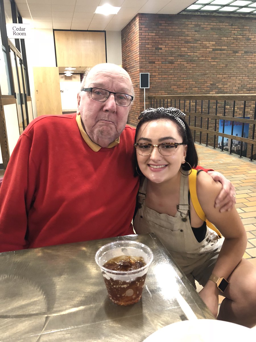 livviegracesmom's tweet photo. @livviegrace123 and her BopBop at the welcome dinner during move in Freshman year … Liv, he is looking down on you from heaven today with greatest pride at your big accomplishment. #AUGGIEGRAD https://t.co/jpoSEJOuoC