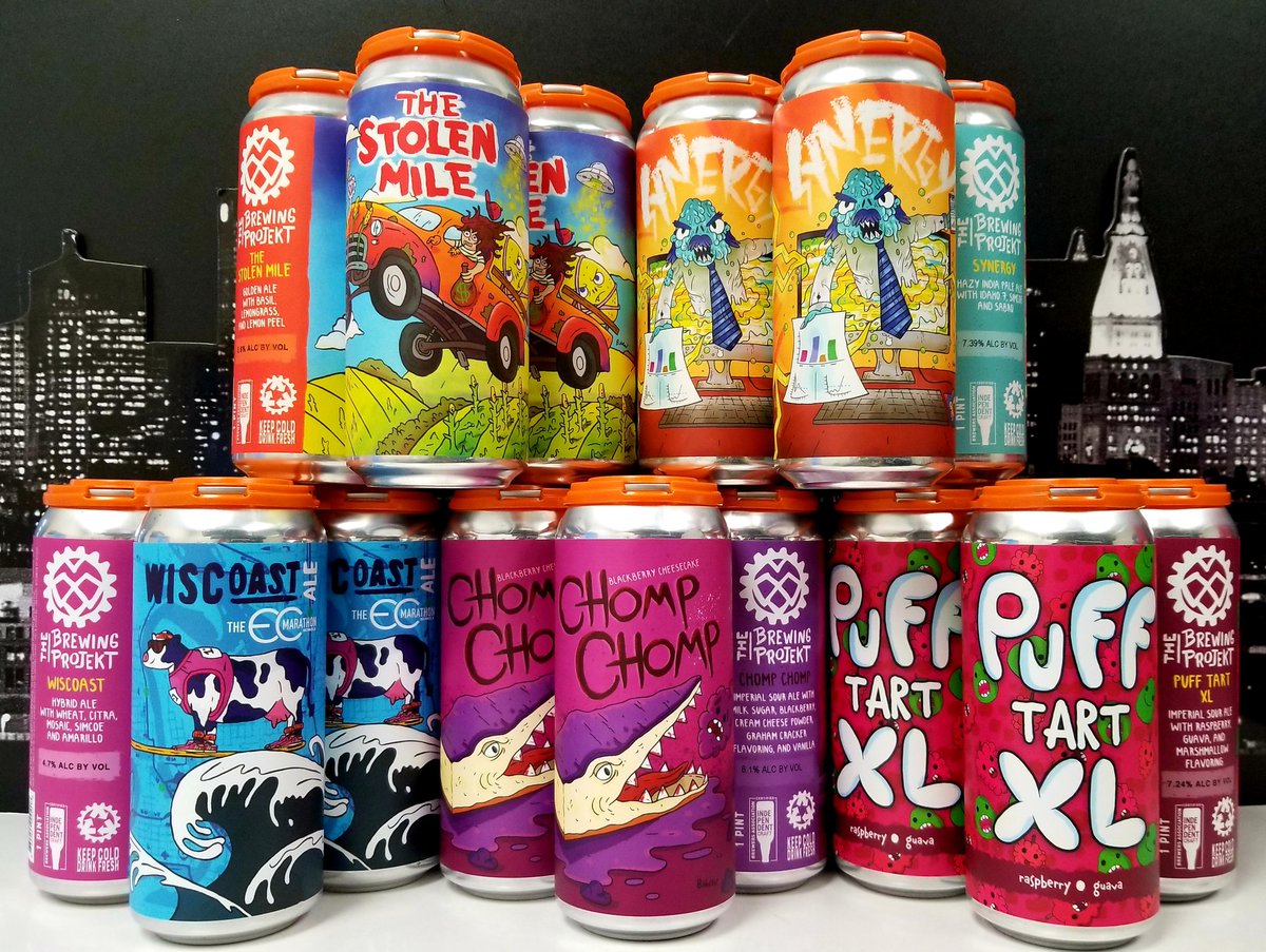 CityViewLiquor's tweet photo. Few more for #WiBeerWednesday! Fresh stuff from @brewingprojekt are HERE! #WiscoCraft #DrinkWisconsinBeer #WiCraftBeer #DrinkLocal #NewBeerArrivals #FreshFrosties #LocalBeerScene #TimeForAColdOne #BeerOClock https://t.co/DqkmVo0uuC