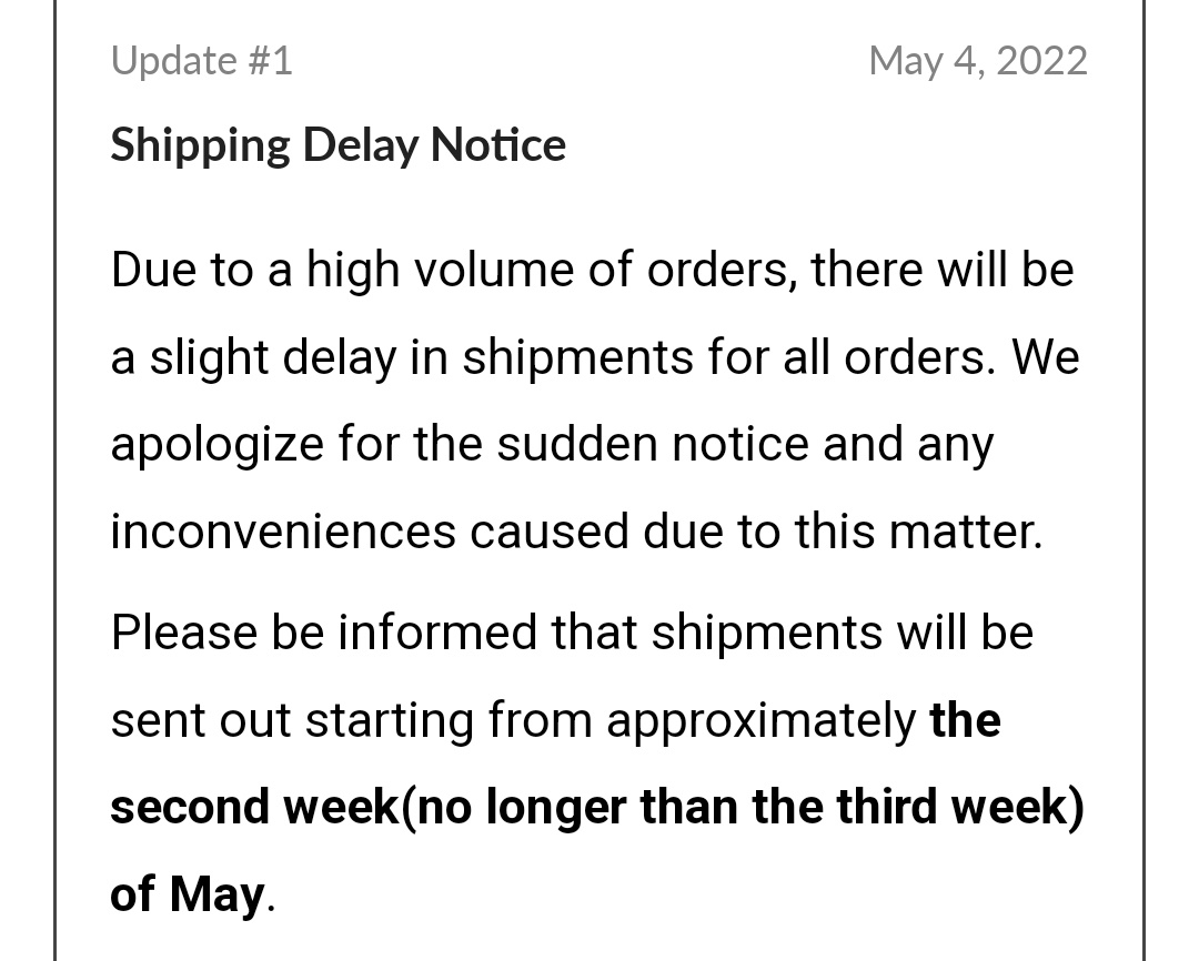 imxinterstellar's tweet image. #imxinterstellarupdates
MMT has just posted a notice that due to the high volume of orders they will start shipping from the 2nd/3rd week of may. I hope that I can ship the albums to my place in may