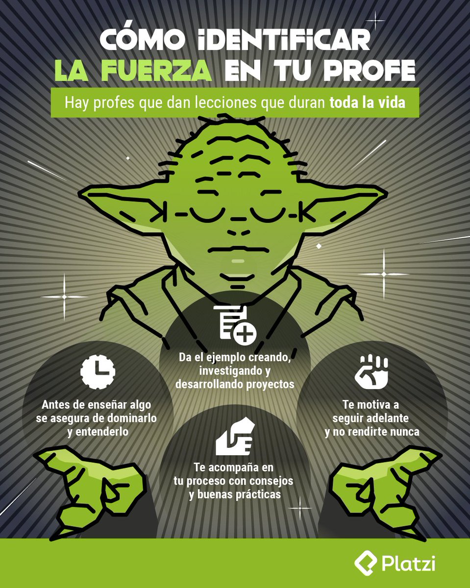 platzi's tweet image. "Hazlo o no lo hagas, pero no solo intentes"🤯

A nunca parar de aprender, Yoda nos ha enseñado. En este #MayThe4th, descubre el secreto para que la Fuerza esté contigo y alcances todas tus metas  👇
platzi.com/l/lafuerza_052…