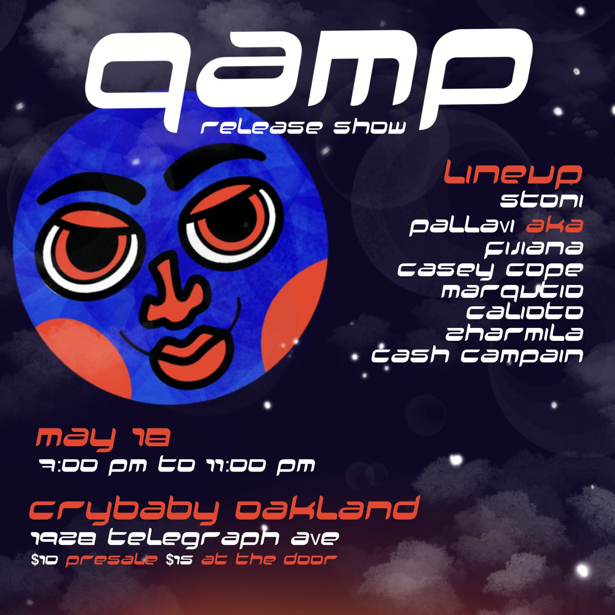 Qamp is a writing camp with the goal of making an album &amp; making-of documentary in 3 days, held at Studio Q in Berkeley, CA. The release show features many of the artists on the album, and the project will be played after performances ✨

Tickets: ticketweb.com/event/qamp-rel…
