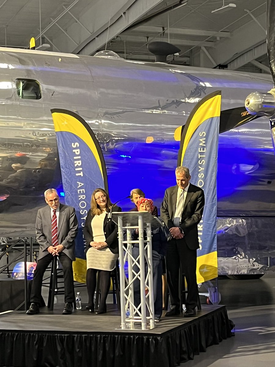 Howell4KS's tweet photo. Honoring Women in Aviation. Women built 1,644 B29’s built in Wichita, that’s 4.5/day that helped win WWII. People like Wichita’s own Connie Palacioz AKA Rosie the Riveter. Amelia Earhart is another pioneer mentioned today. https://t.co/1NDCWkdsGp https://t.co/k3velRKCwv
