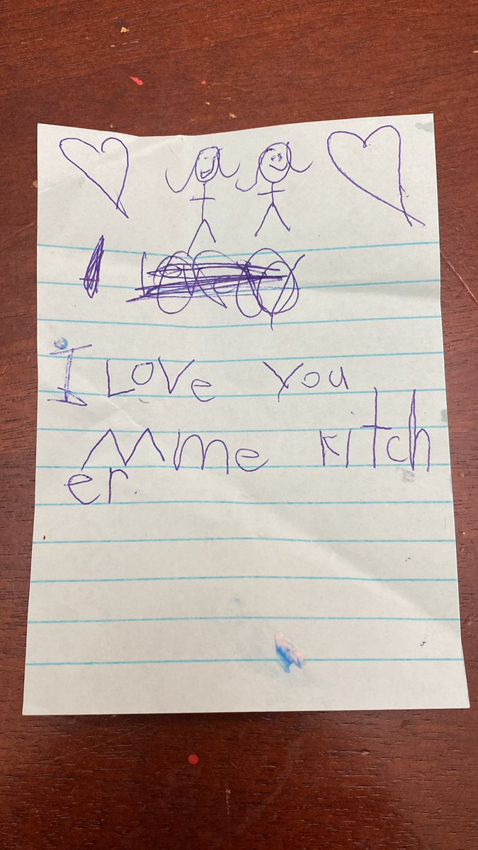 When a 6 yr old walks to the front of the class during instructional time to hand you a note - and this is what it says, only Joy can be reciprocated! 💕 <a href="/newhalfmoonbay/">Halfmoonbay</a> kiddos are the best!