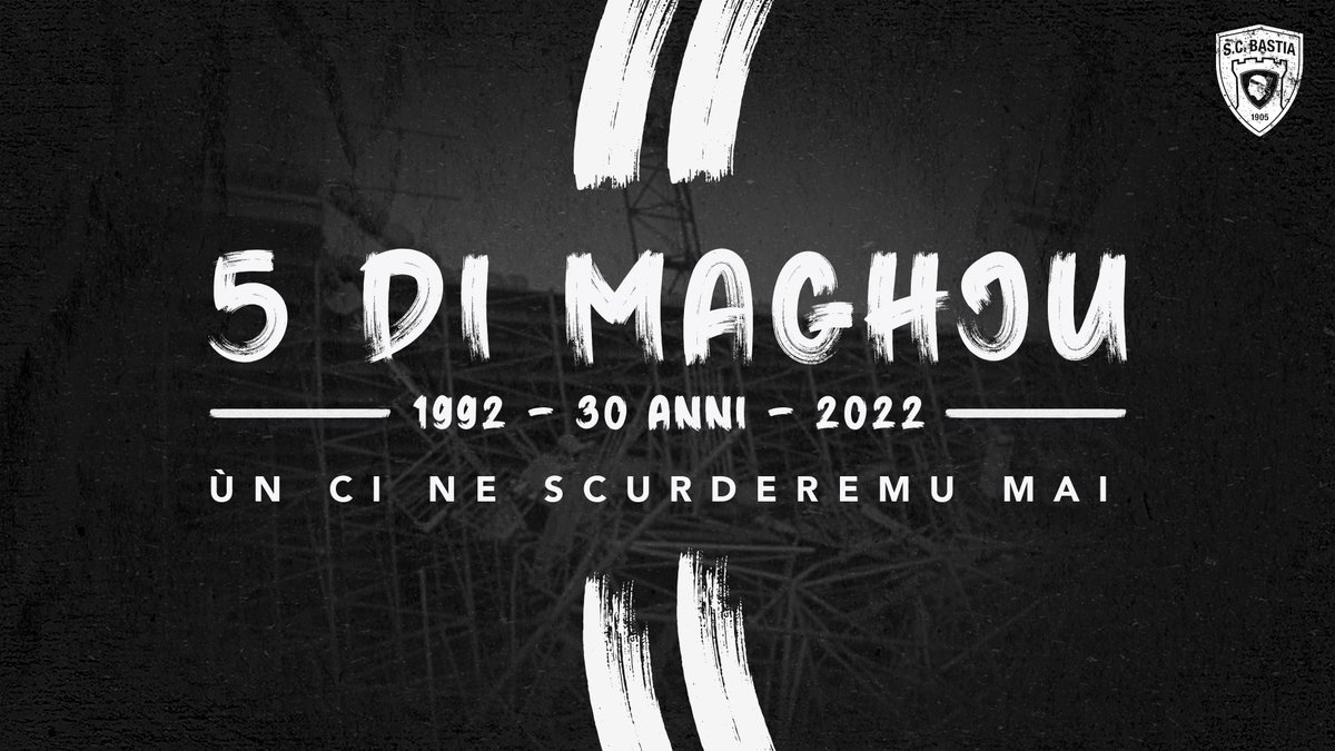 SCBastia's tweet photo. ⚫️ 𝟎𝟓.𝟎𝟓.𝟗𝟐 ⚫️ @Collectif5mai92

Era un 5 di maghju... 30 anni sò passati ma u dulore è e lacrime sò sempre quì...

Pensemu, cù assai emuzione, à tutte e vittime, à i feriti, e so famiglie è tutti quelli tocchi da stu dolu...

A Corsica ùn si scurderà mai...

#InMemoria https://t.co/cy3x7HIEnr