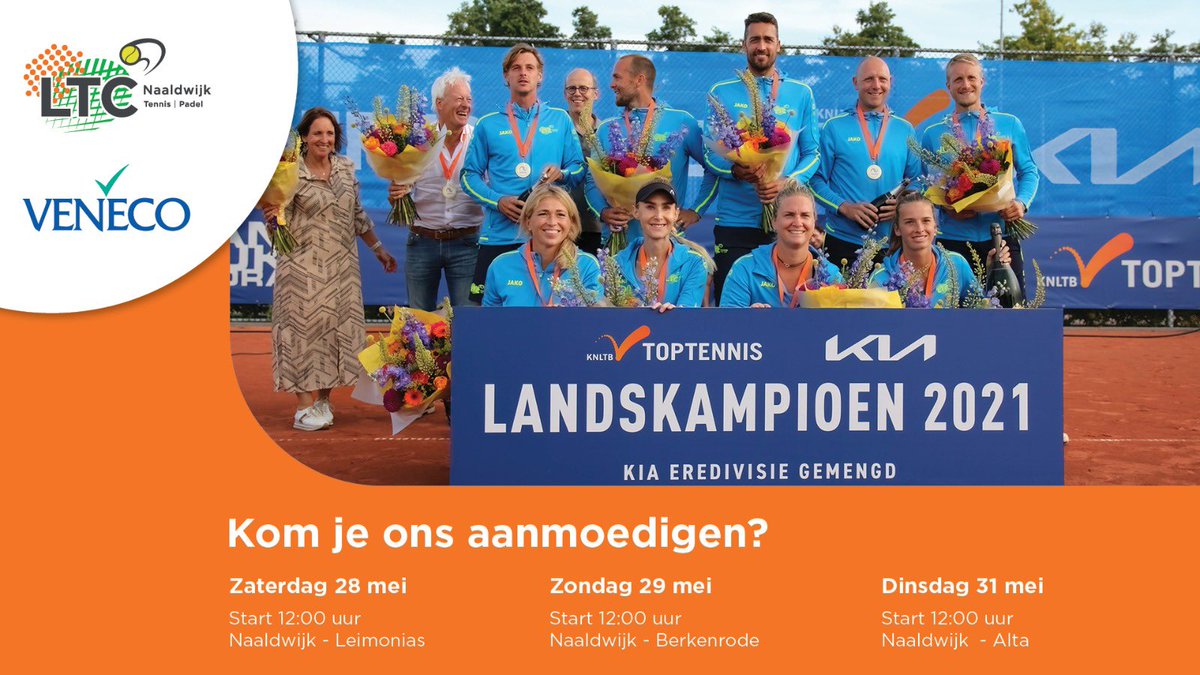 Binnenkort <a href="/Kia_nederland/">Kia Nederland</a> eredivisie gemengd <a href="/KNLTB/">KNLTB</a> <a href="/LTCNaaldwijk/">LTCNaaldwijk</a> <a href="/PieterEenhoorn/">Pieter Eenhoorn</a> #toptennis #landskampioen <a href="/Jelle_Sels/">Jelle Sels</a> <a href="/MisaKrajicek/">Michaëlla Krajicek</a> <a href="/ArkoZoutendijk/">Arko Zoutendijk</a> 💪