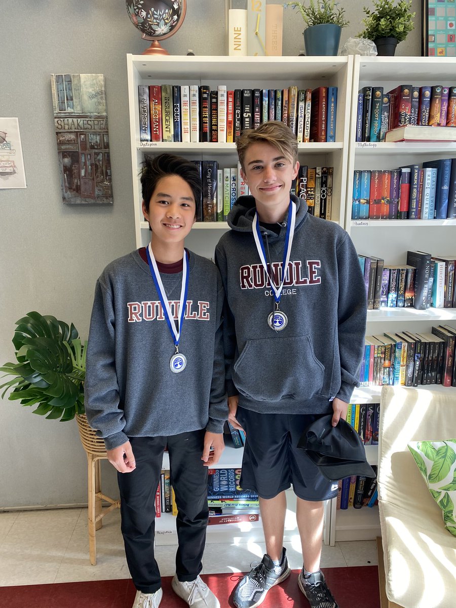 Cooper H and Cohen U sporting their silver medals from Debate Provincials last month! <a href="/RundleJrHigh/">Rundle College Jr. High</a>