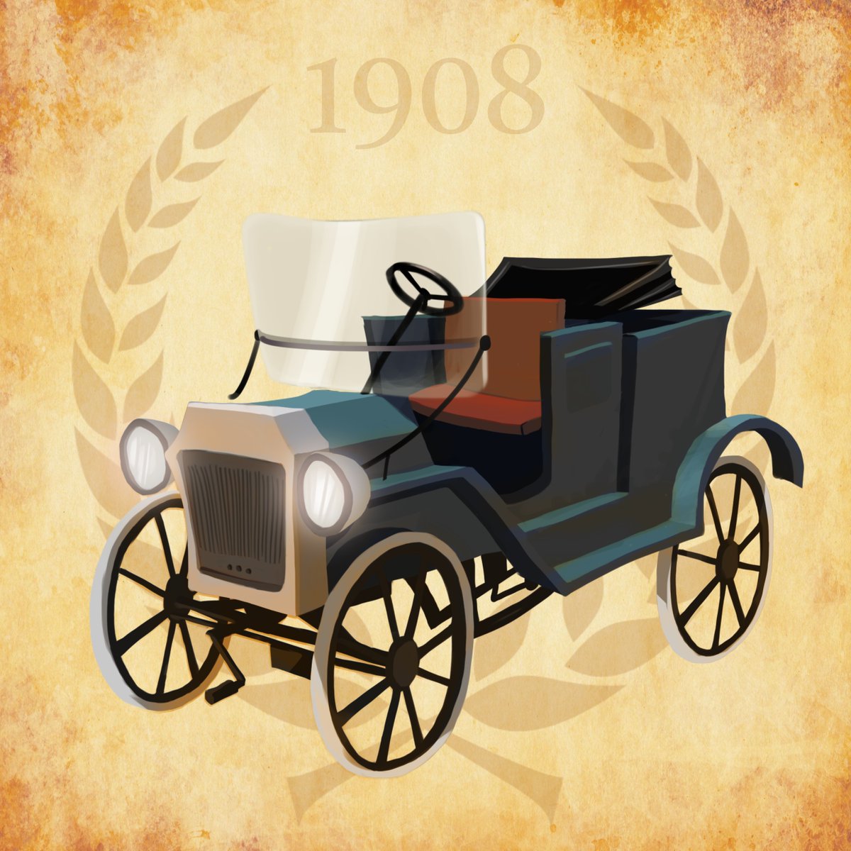 Model T. Henry Ford's assembly line reaches perfection. A car for every American: opensea.io/collection/nat…