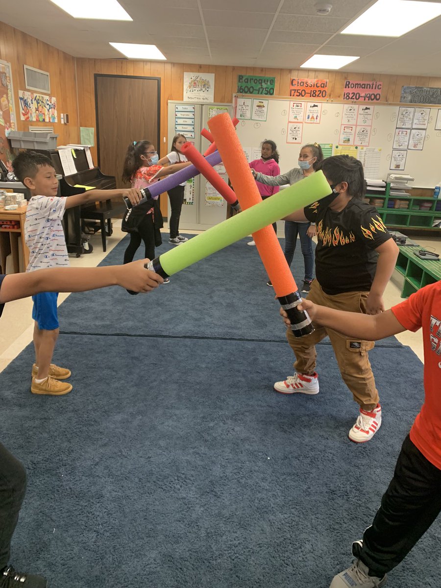 May the 4th be with you - Star Wars day in music class!! These music Jedi padawans showed mastery of steady beat as they used the music lightsabers during the Imperial March.  <a href="/GreenwoodKISD/">Greenwood Forest</a> <a href="/kleinfinearts/">Klein ISD Fine Arts</a>