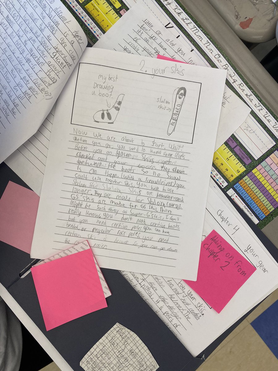 Ms_DeGroff's tweet photo. Race skiing, anime, dogs… love seeing the topics students consider themselves experts on!#InformationWriting @LPSLiteracyK5 https://t.co/wDDlxw5FlD